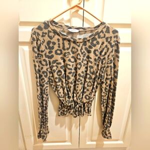 Leopard Print Long Sleeve Top